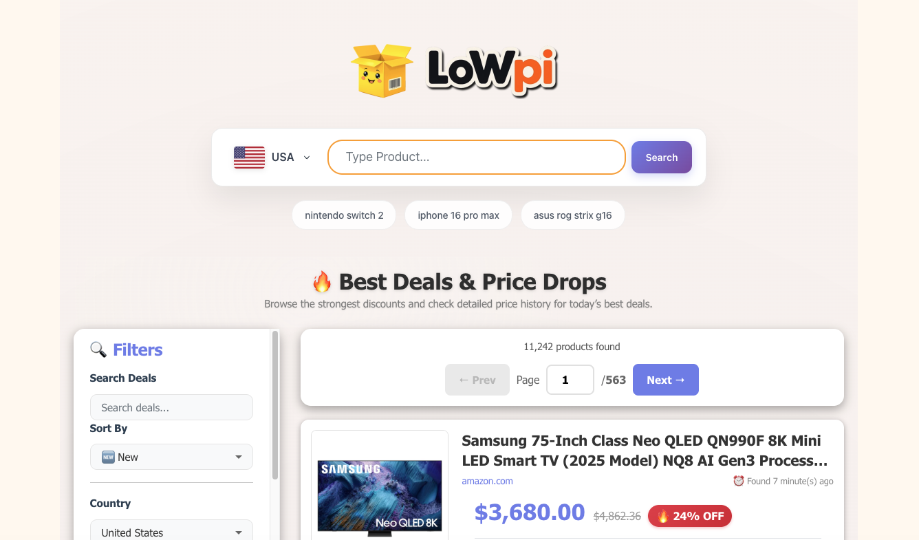 Lowpi Countries Available Price comaprison